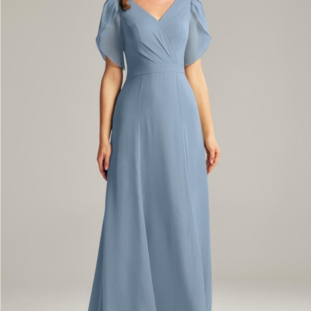 Source Unknown Blue Puff Sleeve Maxi Dress (327)Super Bowl - lady Gaga style